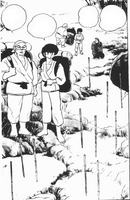 En Ranma i en Genma arribant a la llegendària terra d'entrenament