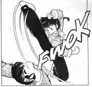 Ranma manages to hit Ryoga