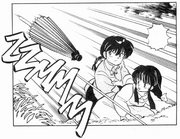 Ryoga's Umbrella about to hit Ranma