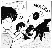 Akane sees Shampoo sleeping with Ranma