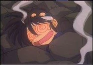 Shinnosuke after falling into one of his traps.