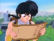 Ranma reads Saotome scroll