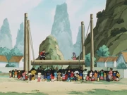 Joketsuzoku villagers battle for prize. Shampoo on the right.