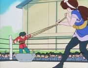 Ranma stuck in batter