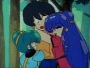 Twins and Shampoo hug Ranma