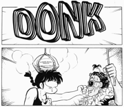 Ranma hit with Coconut