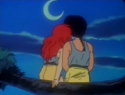 Ying Ranma sits with regular Ranma