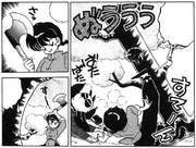 Ranma threatens cherry tree