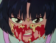 Akane with food on her face