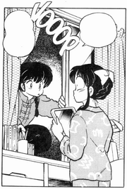 Ranma finds Akane smiling