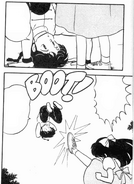 Akane kicks Ranma back