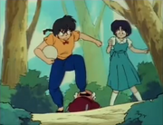 Ranma stomps Happosai - Invisible Man