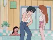 Ranma inspects Tsubasa