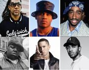 Prominent hip hop figures collage