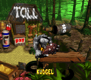 Kudgel in the ending screen in Donkey Kong Country 2: Diddy's Kong Quest.