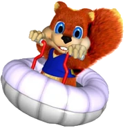 Driving a hovercraft in Diddy Kong Racing