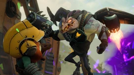 The Goons interrogating the Morts at their Gelatonium factory for the location of their bounty.