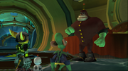 Find Captain Qwark cutscene