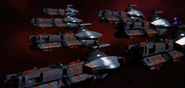 The Emperor's war fleet of Starships in orbit of Corson V.