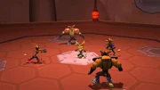 Ratchet and Clank about to be attacked by clones.