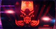 Propaganda material displaying the alien text "Obey Nefarious".
