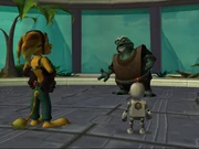 Ratchet and Clank's encounter with Mr. Lumos in the original release.