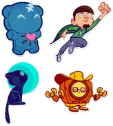 The four Legend stickers.