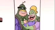 Qwark as a baby with his parents.