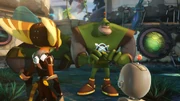 Qwark meeting Ratchet and Clank on Yerek.