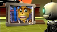A mind-controlled Ratchet broadcasting his message.