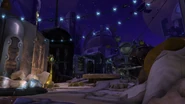 The lombax ruins at night