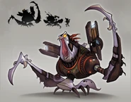 Concept art of a cragmite warrior.
