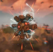 One of many aerial mines released by the invasion mothership over Outpost L51.