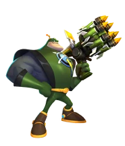 Qwark pitämässä Sodanjulistinta All 4 One -pelissä.