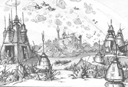 Concept art for the original game.