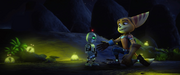 Ratchet shaking Clank's hand from R&C (2016)