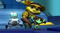Qwark, rimpicciolito, racconta a Ratchet e Clank una delle sue avventure