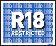 2002-2020 logo of the adult rating R18