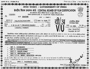 Censor Certificate India