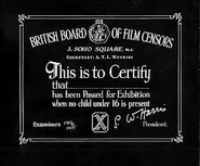 BBFC Black Card of the former fully restricted X certificate from 1951 to 1970