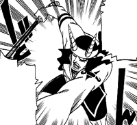 Gawara readying to attack with his iron pole