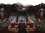 Strahd dramatically playing the pipe organ in Castle Ravenloft.