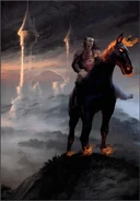 Strahd on nightmare-back.