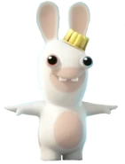 The hypnotized Rabbid Leader t-posing.