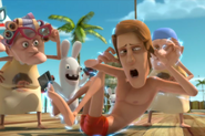 The Rabbids revive the lifeguard