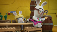 Nerdy Rabbid with his guitar