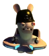 The Rabbid Leader in his hover chair.