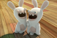 The Rabbids are amused by the old ladies' screaming