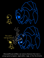 An illustration made by DuncanDunclub on July 17, 2020, which shows a Processor Follower sensing that a Scribe is being used by a user.