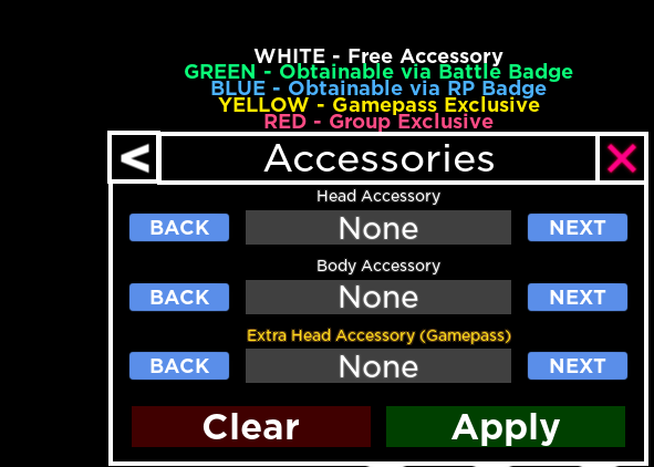 Accessories Databrawl Wiki Fandom - how to wear two back accessories in roblox